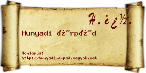 Hunyadi Árpád névjegykártya