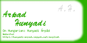 arpad hunyadi business card