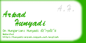 arpad hunyadi business card